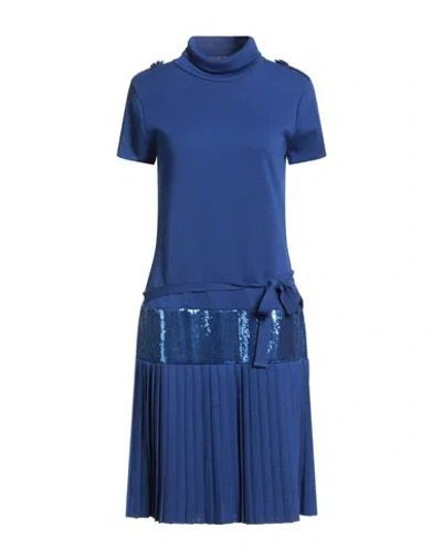 22 Maggio By Maria Grazia Severi Woman Midi Dress Bright Blue Size 10 Merino Wool, Acrylic, Polyamid