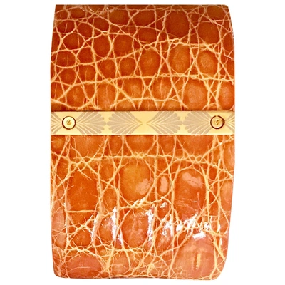 Pre-owned Baraboux Orange Leather Clutch Bag