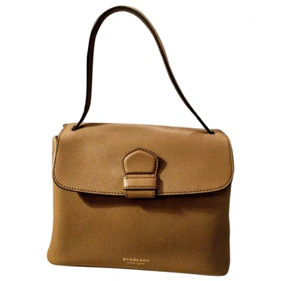 Pre-owned Burberry Leather Handbag In Beige