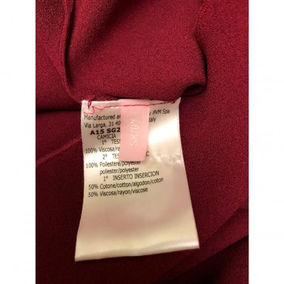 Pre-owned Giamba Burgundy Viscose Top