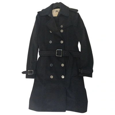 Pre-owned Burberry Wool Trench Coat In Anthracite