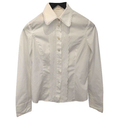 Pre-owned Valentino White Cotton Top