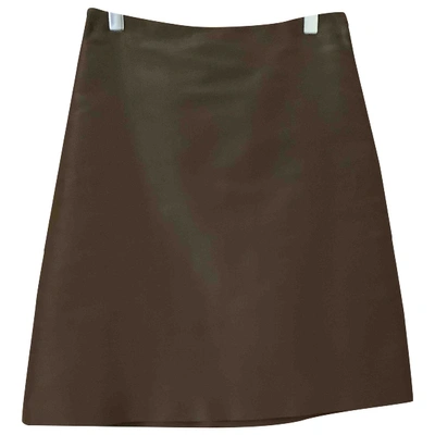 Pre-owned Burberry Silk Mid-length Skirt In Brown