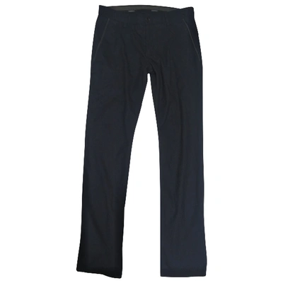 Pre-owned Karl Lagerfeld Wool Trousers In Blue