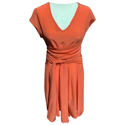 Pre-owned Peter Jensen Silk Mid-length Dress In Orange