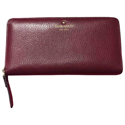 Pre-owned Kate Spade Leather Purse In Burgundy