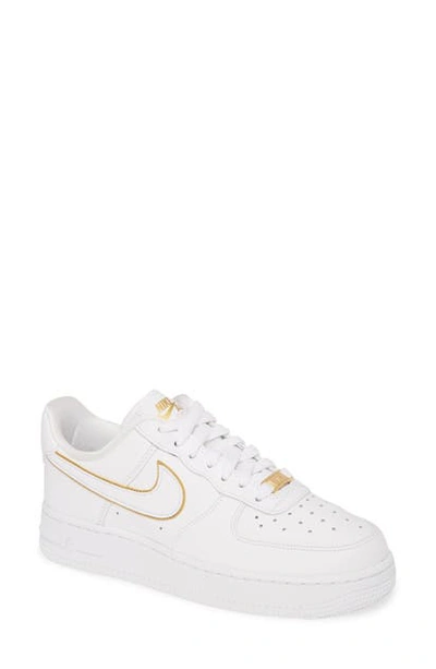 Nike Air Force 1 '07 Ess Sneaker In White/ Metallic Gold