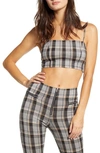 Tiger Mist Take On Crop Top In Neutral Check