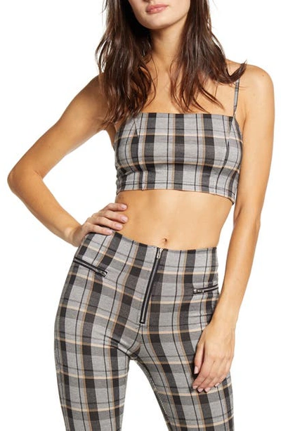 Tiger Mist Take On Crop Top In Neutral Check