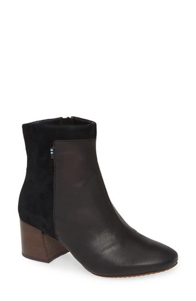 Toms Emmy Bootie In Black Nubuck Leather