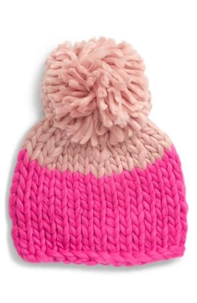 Free People Cozy Up Color Blocked Beanie Hat New New Free People Cozy Up Color Block Pom Beanie One Size MSRP  main image 4