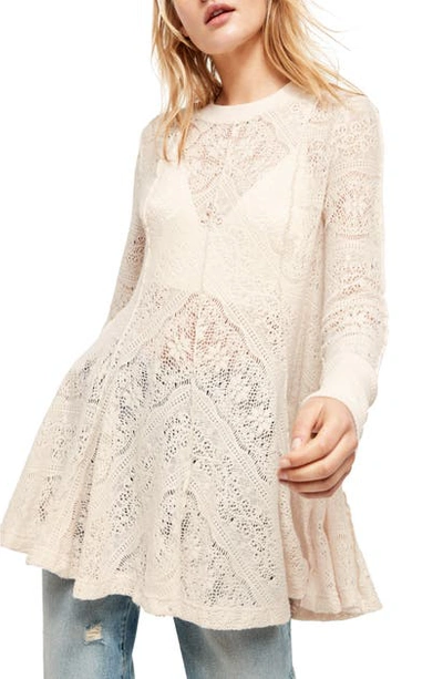Free People Coffee In The Morning Tunic Pullover In Ivory