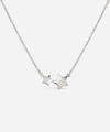 DINNY HALL SILVER BIJOU DOUBLE STAR PENDANT NECKLACE,000639469