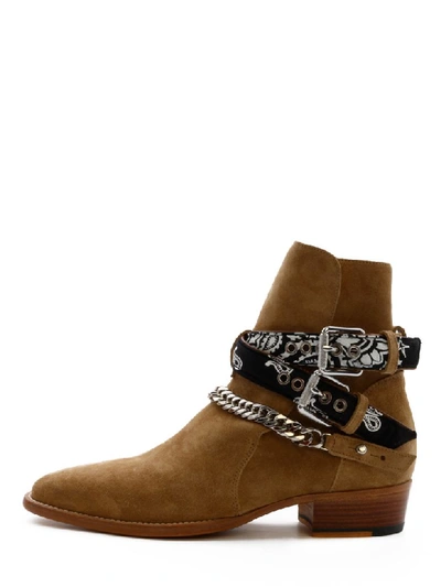 Amiri Bandana Buckle Boot Brown In Tan