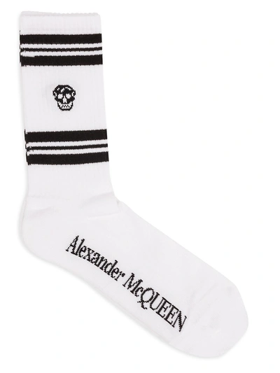 ALEXANDER MCQUEEN MEN'S SKULL STRIPED SOCKS,400011767636