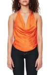 Orange Leopard Jacquard