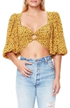 Afrm Falco Crop Top In Gold Leopard713