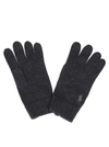 RALPH LAUREN GREY WOOL GLOVES,710761416004