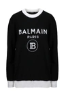 BALMAIN BLACK WOOL SWEATER,SF13165K477EAB