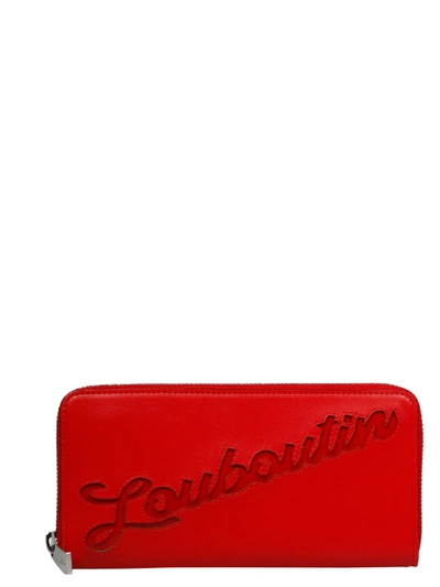Christian Louboutin Panettone Logo Leather Wallet In Red