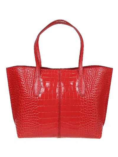 Tod's Red Leather Tote