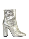 Saint Laurent Lou Foil Effect Ankle Boots In Gold