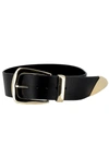 B-LOW THE BELT B-LOW THE BELT WOMEN'S BLACK LEATHER BELT,BW296000LE L