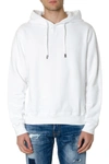 DSQUARED2 WHITE COTTON HOODIE WITH ICON RED WRITTEN,11125015