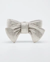 Judith Leiber Crystal Bow Clutch Bag In Silver