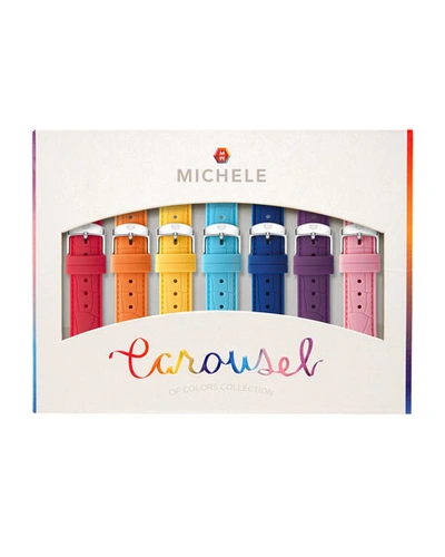 Michele Carousel 7-pack 18mm Silicone Watch Strap Gift Set In Multi