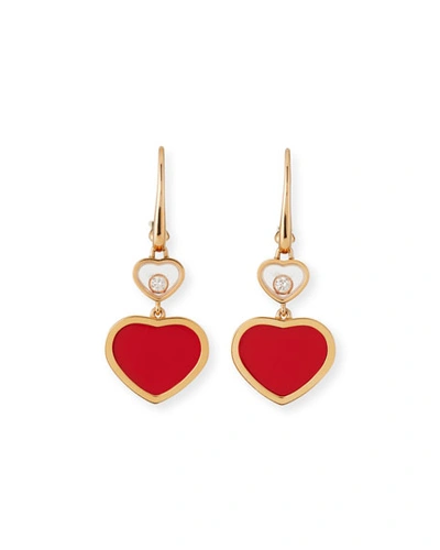 Chopard Happy Hearts 18k Rose Gold Diamond Earrings