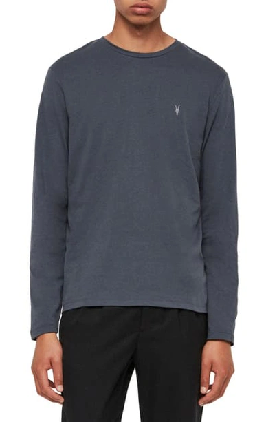 Allsaints Brace Long Sleeve Crewneck T-shirt In Pier Blue