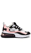 Nike Air Max 270 React Women's Shoe In Black  White  Bleached Coral  & Metallic