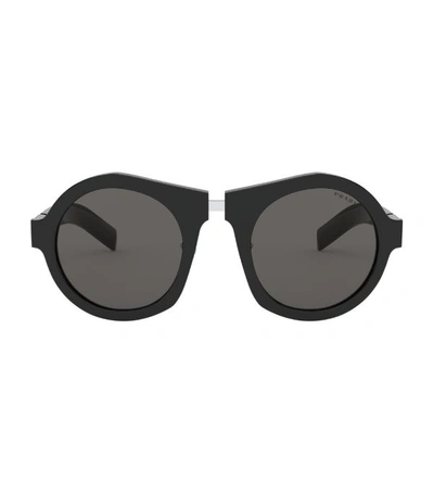 Prada Pr 10xs Black Female Sunglasses In Grey-black