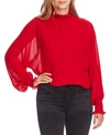 VINCE CAMUTO SMOCKED BATWING-SLEEVE BLOUSE