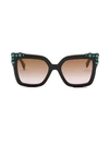 FENDI 52MM Crystal-Embellished Square Sunglasses