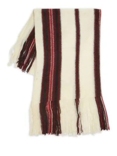 Isabel Marant Kimn Mohair Stripe Scarf In Red