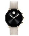 MOVADO CONNECT 2.0 GRAY LEATHER STRAP TOUCHSCREEN SMART WATCH 40MM