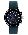 MOVADO CONNECT 2.0 NAVY BLUE FABRIC STRAP HYBRID TOUCHSCREEN SMART WATCH 42MM