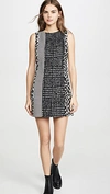 ALICE AND OLIVIA CLYDE PATCHWORK SHIFT DRESS