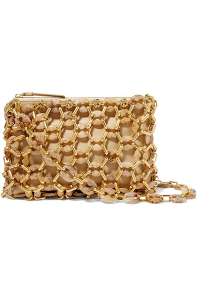 By Far Capria Leather, Resin And Gold-tone Shoulder Bag In Beige