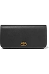 BALENCIAGA BB TEXTURED-LEATHER CONTINENTAL WALLET