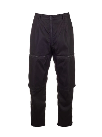 Prada Nylon Zip-embellished Trousers In Black