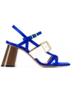 MARNI MARNI WOMEN'S BLUE LEATHER SANDALS,SAMS001308TV564ZL758 39