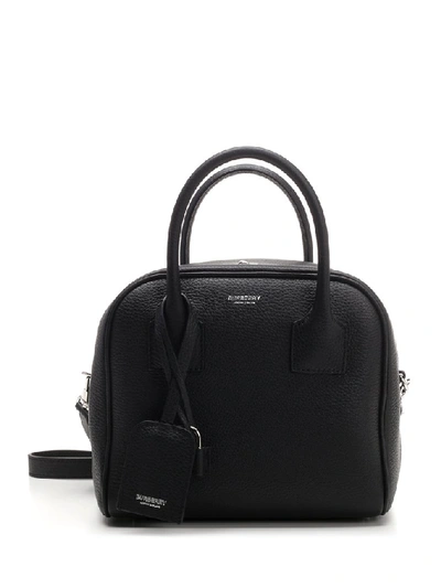 Burberry Medium Leather Cube Bag In Black