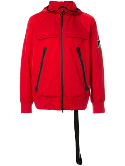 Blackbarrett Logo Patch Windbreaker Jacket In Red