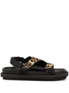 SACAI LEOPARD PRINT SANDALS