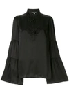 ANDREW GN EMBROIDERED FLARED BLOUSE