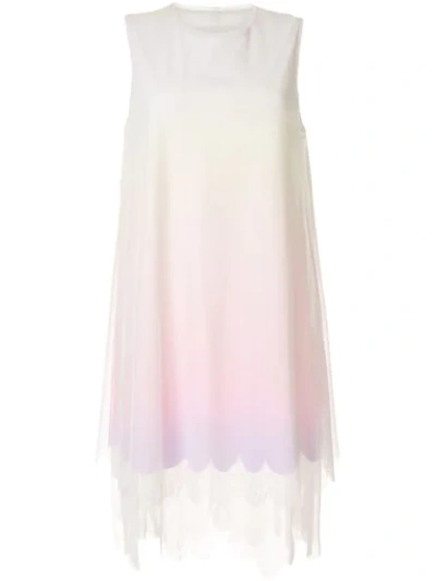 Paskal Mesh-panelled Ombré Dress In White