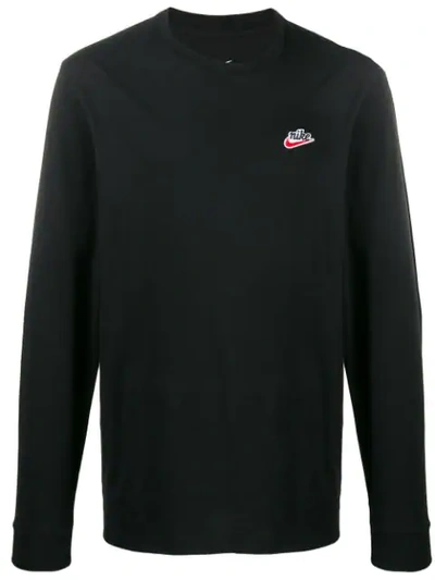 Nike Embroidered Logo Jumper In Black